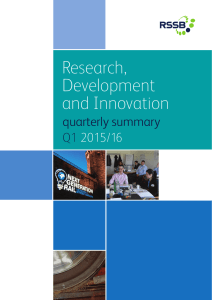 Research, Development and Innovation quarterly summary