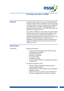 Providing information to RSSB Purpose