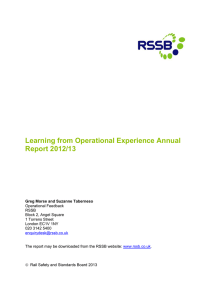 Learning from Operational Experience Annual Report 2012/13