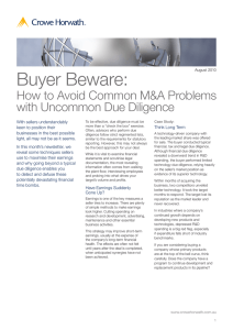 Buyer Beware: How to Avoid Common M&amp;A Problems with Uncommon Due Diligence