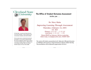 The Office of Student Outcomes Assessment invites you . . .