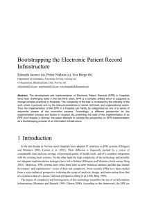 Bootstrapping the Electronic Patient Record Infrastructure