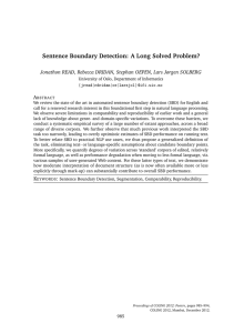 Sentence Boundary Detection: A Long Solved Problem? A