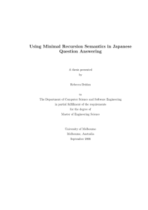 Using Minimal Recursion Semantics in Japanese Question Answering