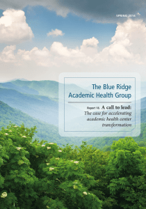 The Blue Ridge Academic Health Group A call to lead: