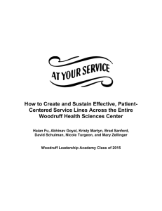 How to Create and Sustain Effective, Patient- Woodruff Health Sciences Center