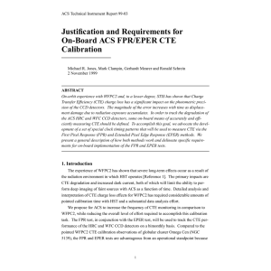 Justification and Requirements for On-Board ACS FPR/EPER CTE Calibration