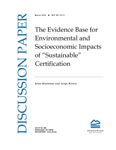 DISCUSSION PAPER The Evidence Base for Environmental and
