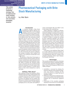 pharmaceutical packaging with brite Stock manufacturing Brite Stock Manufacturing by Mel Bahr