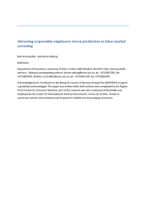 Attracting responsible employees: Green production as labor market screening