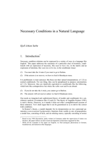 Necessary Conditions in a Natural Language 1.  Introduction Kjell Johan Sæbø