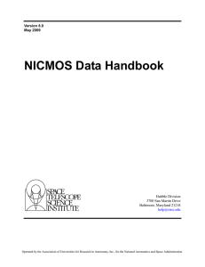 NICMOS Data Handbook Hubble Division 3700 San Martin Drive Baltimore, Maryland 21218