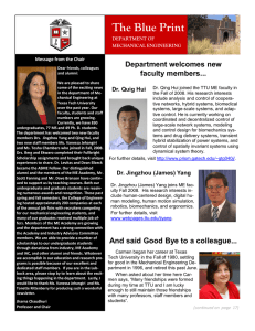 The Blue Print Department welcomes new faculty members... Dr. Quig Hui