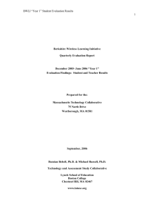 BWLI “Year 1” Student Evaluation Results  1 Berkshire Wireless Learning Initiative