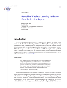 Introduction Berkshire Wireless Learning Initiative Final Evaluation Report March 2009