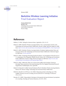 References Berkshire Wireless Learning Initiative Final Evaluation Report March 2009