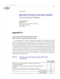 Appendix A Berkshire Wireless Learning Initiative Final Evaluation Report