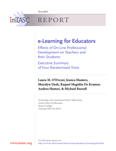 REPORT e-Learning for Educators