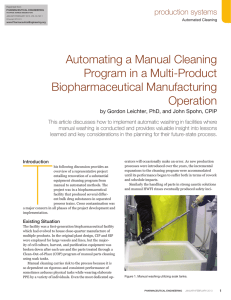 Automating a Manual Cleaning Program in a Multi-Product Biopharmaceutical Manufacturing Operation