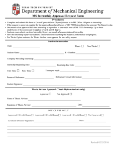 MS Internship Approval Request Form Procedures: