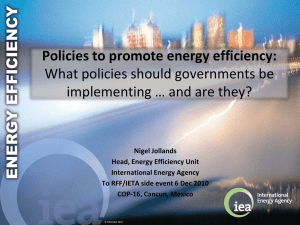 Policies to promote energy efficiency: What policies should governments be