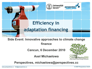 Efficiency in adaptation financing