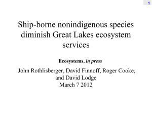 Ship-borne nonindigenous species diminish Great Lakes ecosystem services