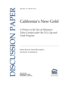 DISCUSSION PAPER California’s New Gold A Primer on the Use of Allowance