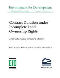 Environment for Development Contract Duration under Incomplete Land Ownership Rights