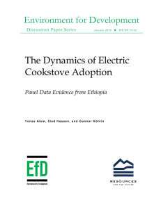 Environment for Development The Dynamics of Electric Cookstove Adoption