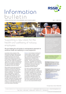 bulletin Information Supporting a new vision for the health and wellbeing of railway