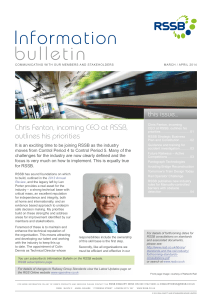 bulletin Information Chris Fenton, incoming CEO at RSSB, outlines his priorities