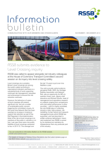 bulletin Information RSSB submits evidence to Level Crossing inquiry