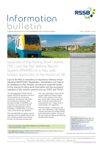 bulletin Information Upgrade of the Rolling Stock Library