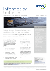 bulletin Information Latest figures show rail’s long term positive safety record continuing