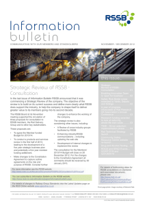 bulletin Information Strategic Review of RSSB - Consultation