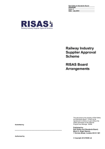 Railway Industry Supplier Approval Scheme