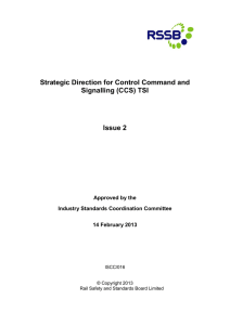 Strategic Direction for Control Command and Signalling (CCS) TSI  Issue 2