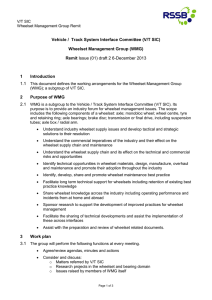 Vehicle /  Track System Interface Committee (V/T SIC) Remit