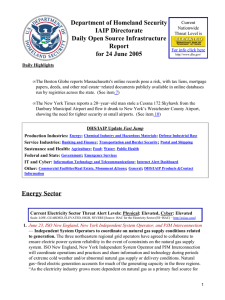 Department of Homeland Security IAIP Directorate Daily Open Source Infrastructure Report