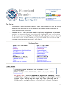 Homeland Security Daily Open Source Infrastructure Report for 30 July 2010