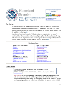 Homeland Security Daily Open Source Infrastructure