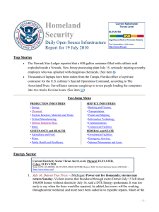 Homeland Security Daily Open Source Infrastructure Report for 19 July 2010