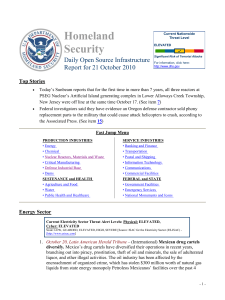 Homeland Security Daily Open Source Infrastructure