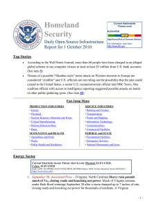 Homeland Security Daily Open Source Infrastructure Report for 1 October 2010