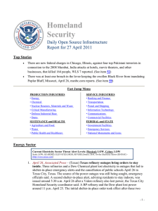 Homeland Security Daily Open Source Infrastructure Report for 27 April 2011