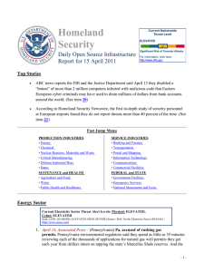 Homeland Security Daily Open Source Infrastructure Report for 15 April 2011