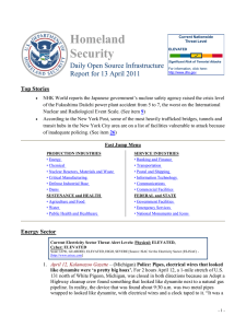 Homeland Security Daily Open Source Infrastructure