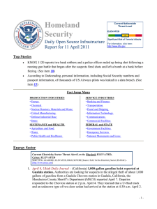 Homeland Security Daily Open Source Infrastructure Report for 11 April 2011