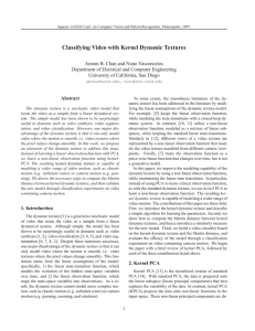 Classifying Video with Kernel Dynamic Textures